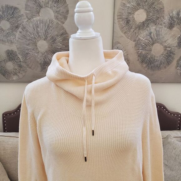 Lauren Ralph Lauren Waffle Knit Cowl Neck Sweater Sz Medium - Picture 3 of 11